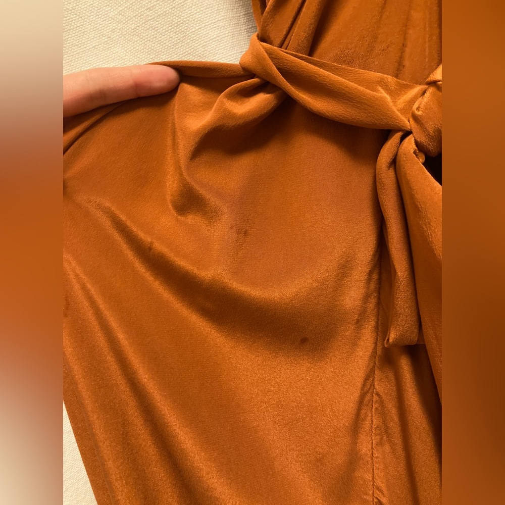 & Other Stories rust silk midi dress